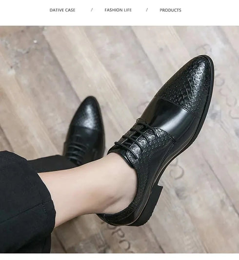 Men's Fashion Derby Shoes Lace-Up Business Office Dress Shoes for Weddings and Formal Events